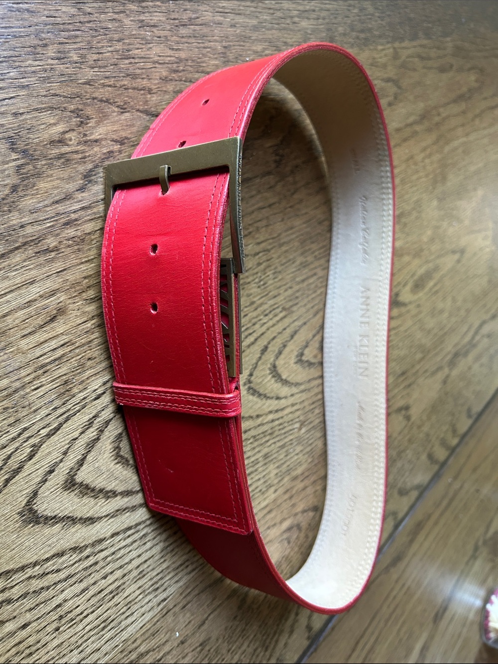 Anne Klein wide Red Leather belt